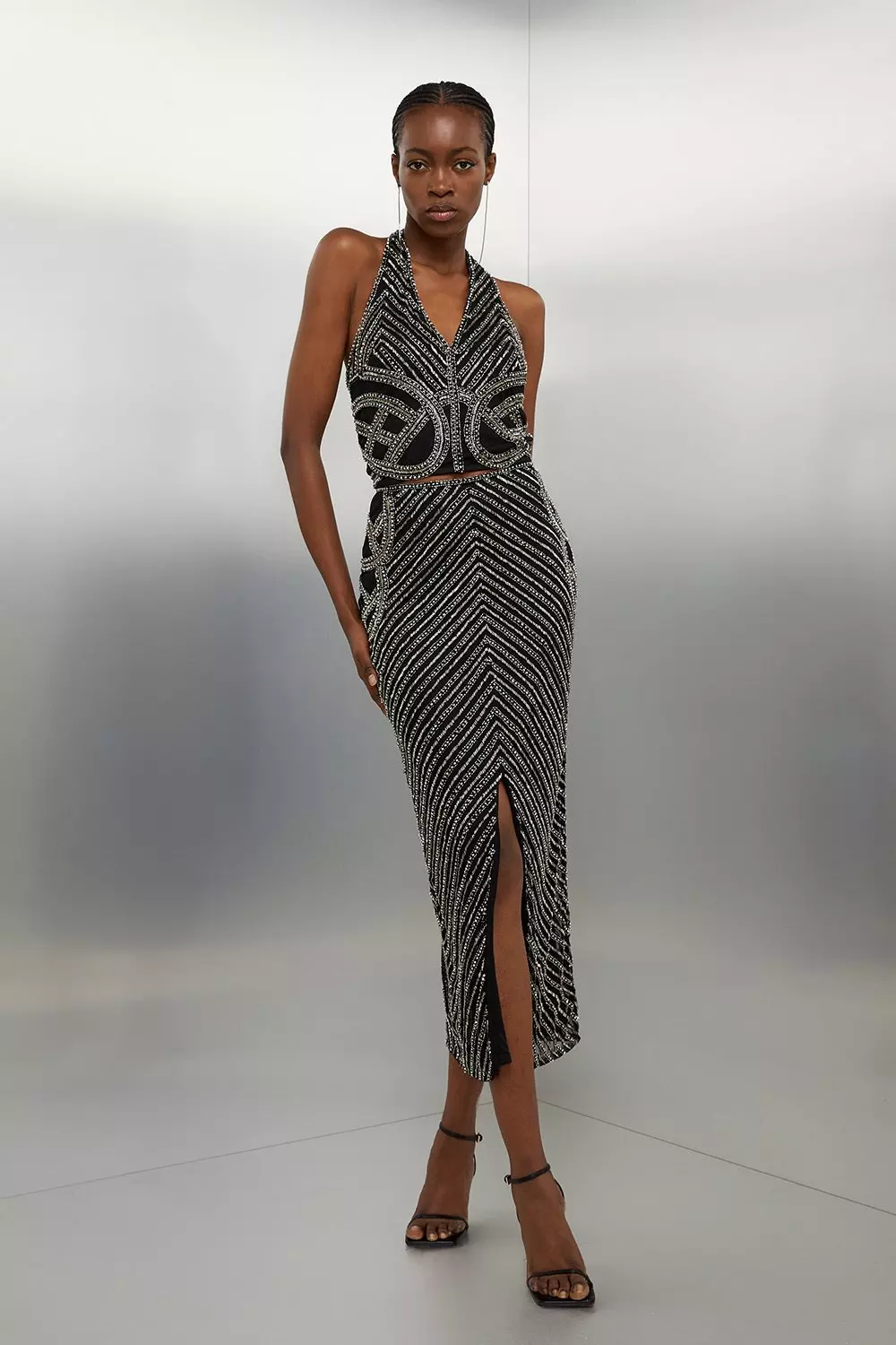 Embellished Beaded Woven Set | Karen Millen